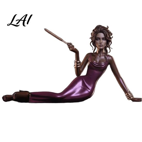 Yoga Meditation Incense Burner Handcrafted Women Aroma Figurine Resin Elegant Lady Stick