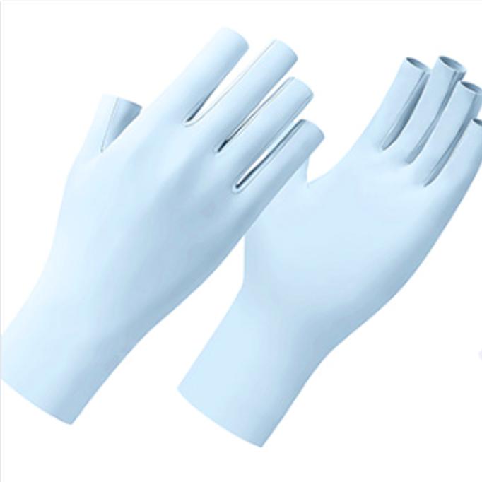 Ice Silk Manicure Baking Lamp UV Anti-light Gloves Outdoor Bicycle Cycling Sun Protection Gloves for Women Thin Style
