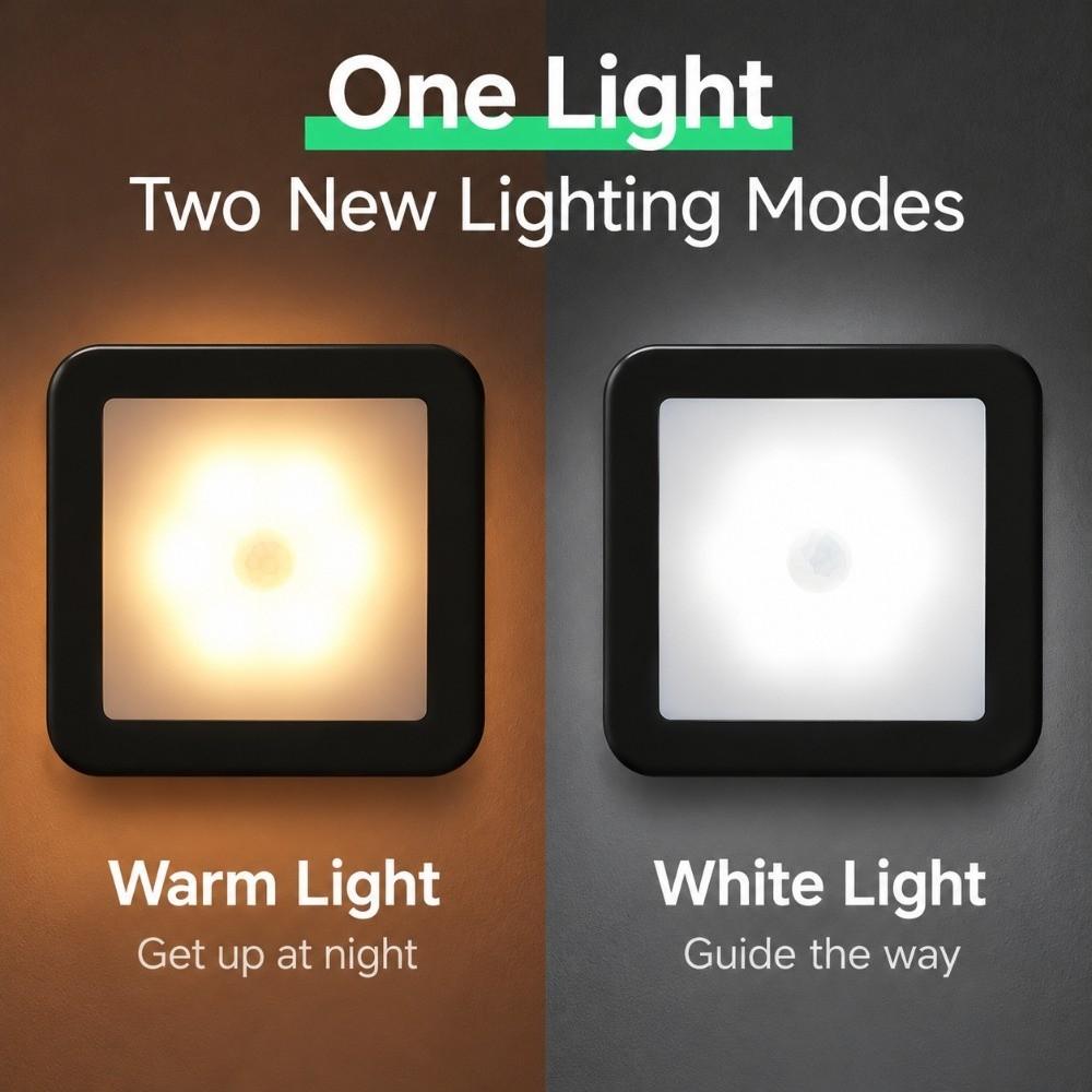 3pcs Battery Operated Smart Motion Sensor Light Warm/White Light Cabinet Light Bathroom