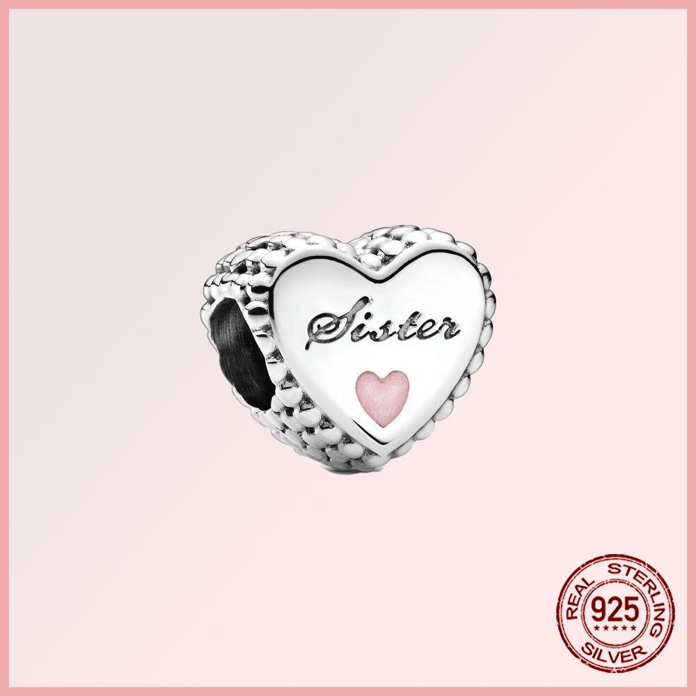 Funkelnde Familie Herz Engelsflügel Pavé Kupfer Anhänger Charms Passen Original Armband Perlen Schmuck Geschenk DIY