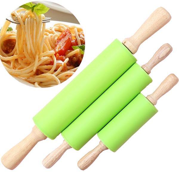 Buy Cooking Tools Wood Handle Green Silicone Rolling Pins Home