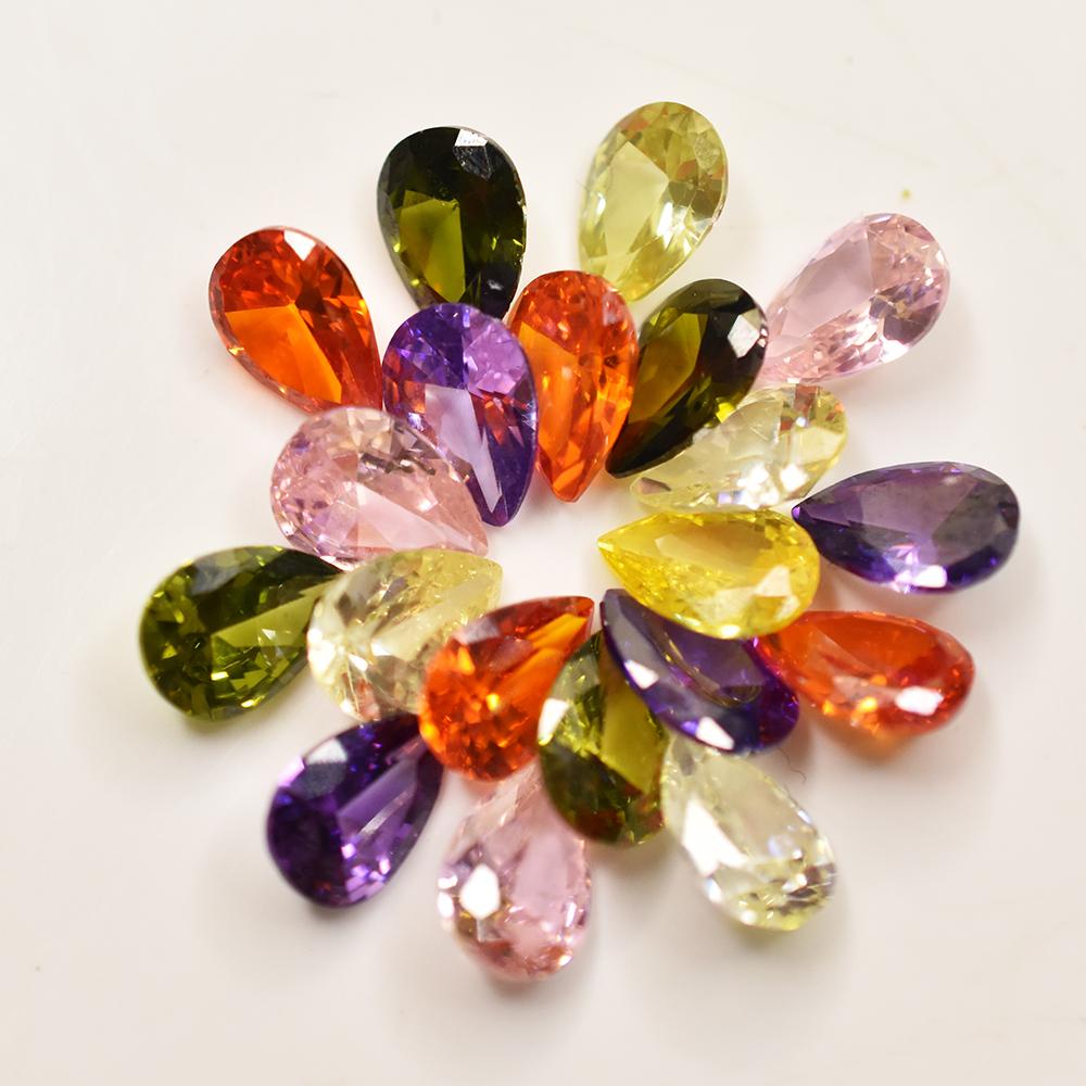 Natural Sapphire Loose Gemstone 3.6 ct Mix-Color 5x3 mm Pear Cut Lot September Birthday Birthstone