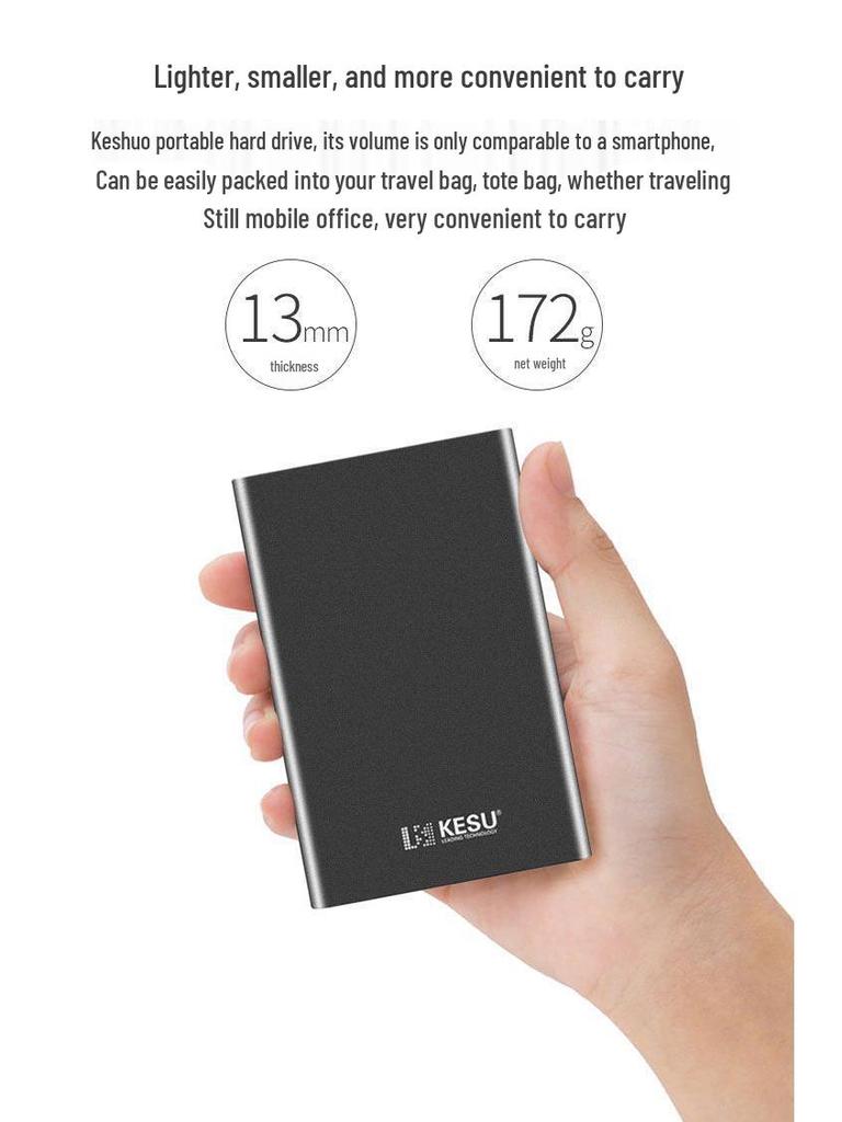 High-Speed 1TB USB 3.0 Tragbare Festplatte, Großkapazität 2TB Externes Speichergerät