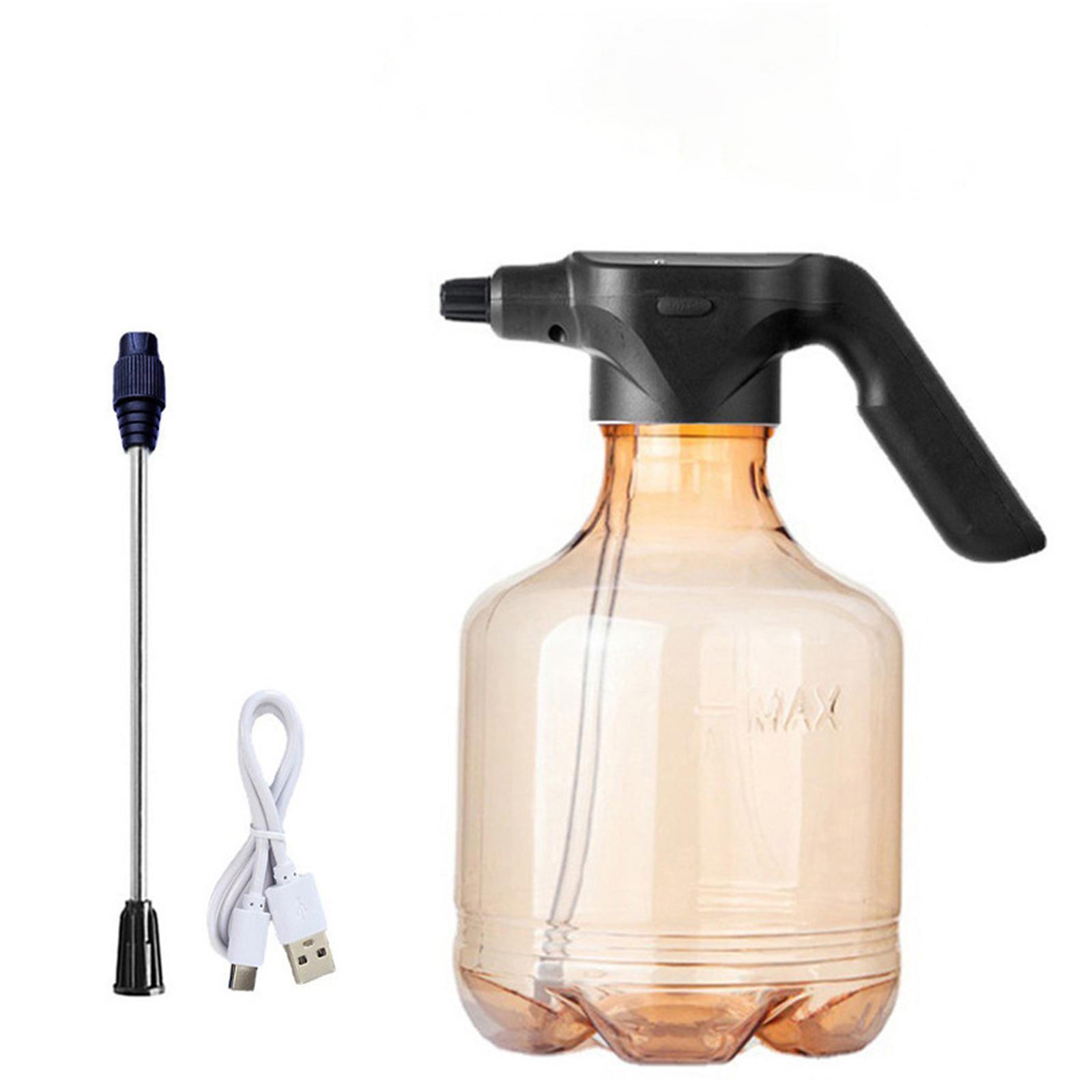 

Электрический спринклерный лейка с зарядкой, автоматический полив и опрыскивание цветов для домашнего садоводства, дезинфекция и фумигация 3L Black Tip Black Spout Pink+Long Stick