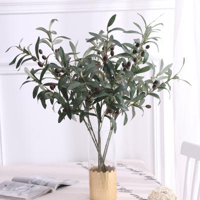 1/3pcs Artificial Green Leaf Olive Branch Fruit Fake Plants Wedding Home Photography Props Flower Arrangement Decoration Outdoor