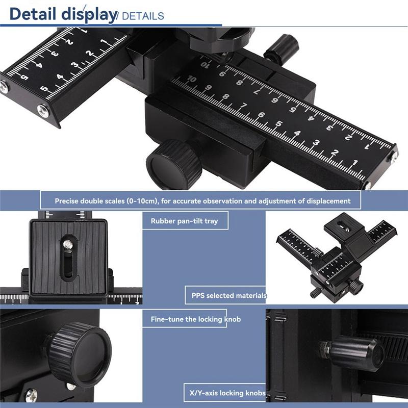 ABUO-4 Way Macro Focusing Rail Slider 4 Way Macro Focusing Rail Slider For Close-Up Shot Of Camera Slider
