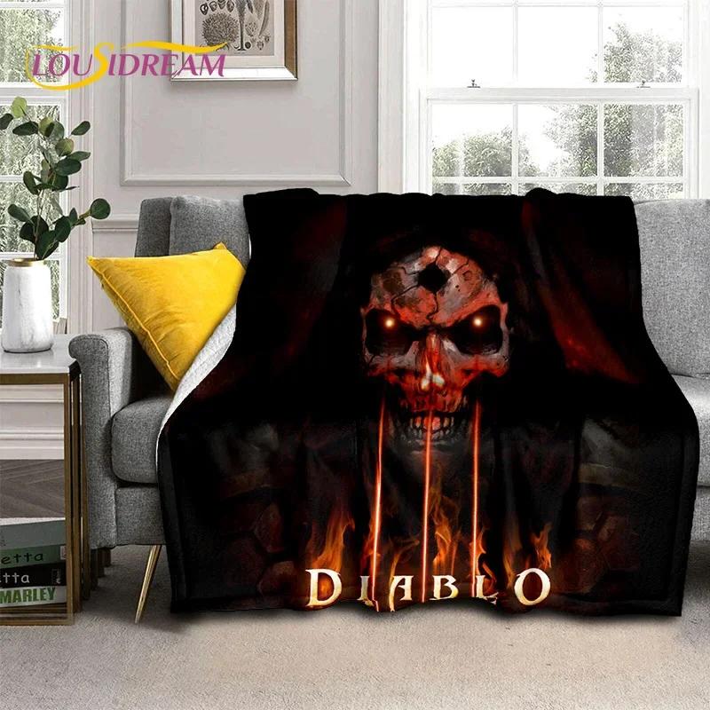 Diablo 3D-Retro-Spiel, Gamer, weiche Flanelldecke für Betten, Schlafzimmer, Sofa, Picknick, Überwurfdecke zum Abdecken, Outdoor-Freizeit, Nickerchen, Geschenk