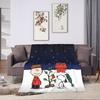 Cartoon Snoopy Merry Christmas Blankets Velvet Decoration   Multifunction Soft Throw Blankets for Bedding Couch Quilt
