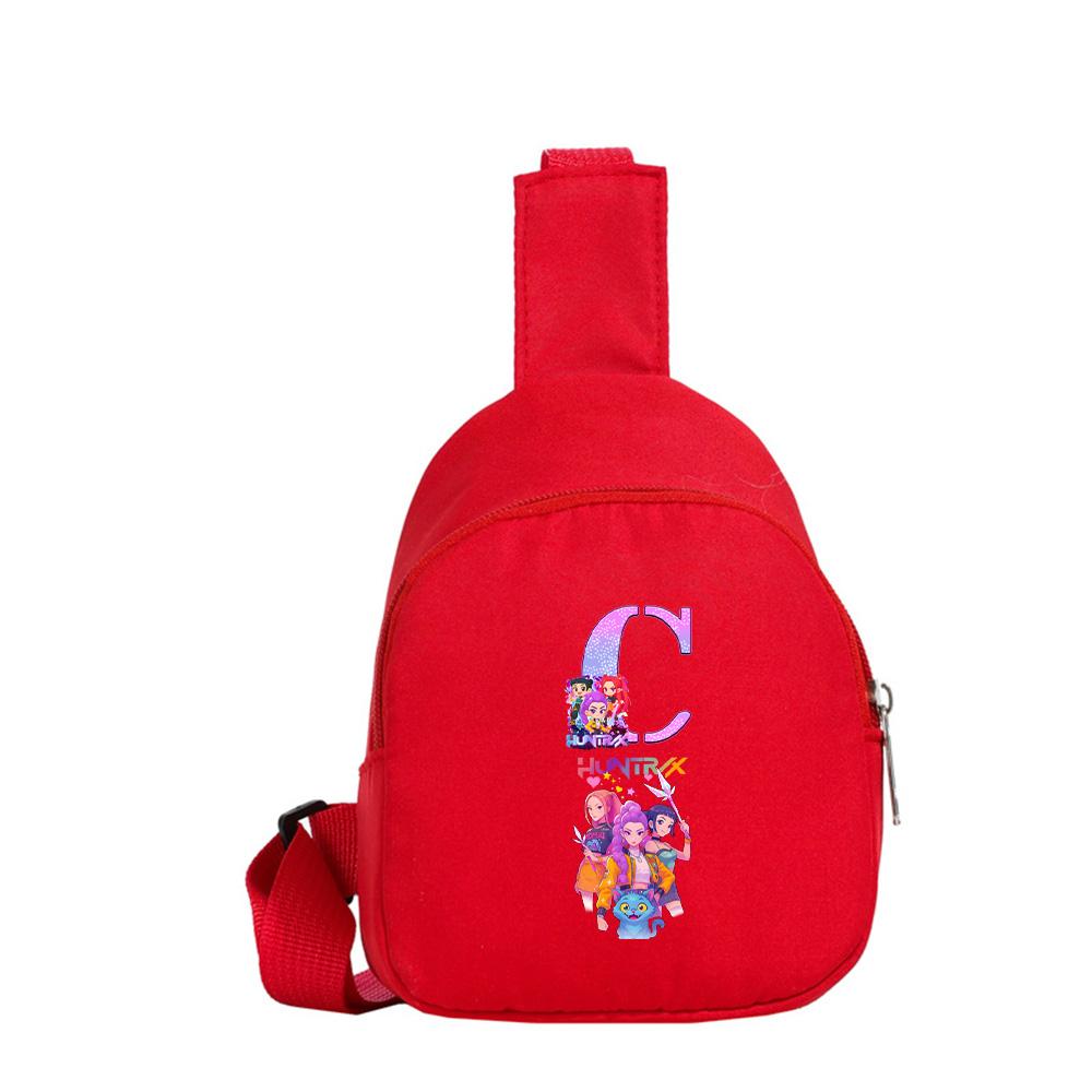 Anime Cartoon K-Pop Demon Hunters Printed Kawaii Chest Pack for Boy Girl Shoulder Bag Student Portable Crossbody Pouch Christmas Wallet Pursek Gift