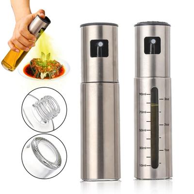 100ml Oil Spray Bottle Stainless Steel Non-Stick Olive Oil Sprayer Mist Spray Design Leak-Proof Kitchen Press Spray Bottle