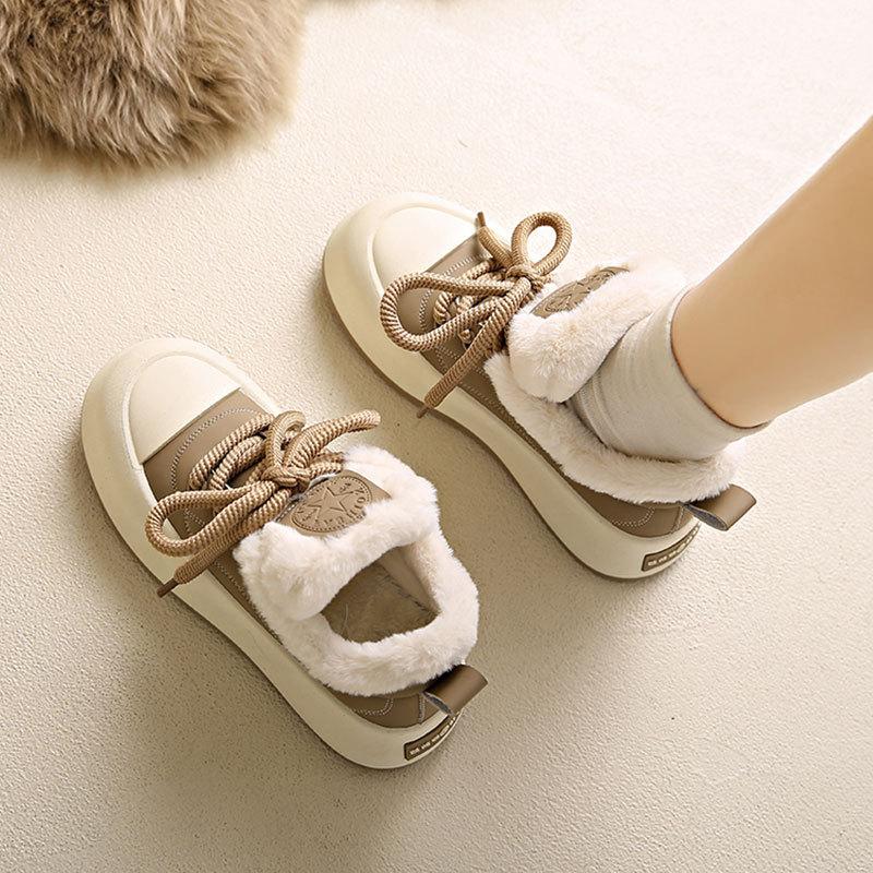 Platform women's shoes new autumn and winter velvet warm fluff two cotton shoes versatile casual shoes