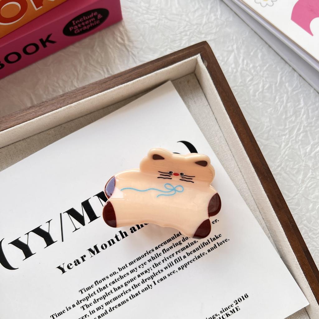 Puppy Plaid Dog Crab Clip Acrylic Spotted Cat Hair Clip Girly Cartoon Animal Hair Claw  Headdress