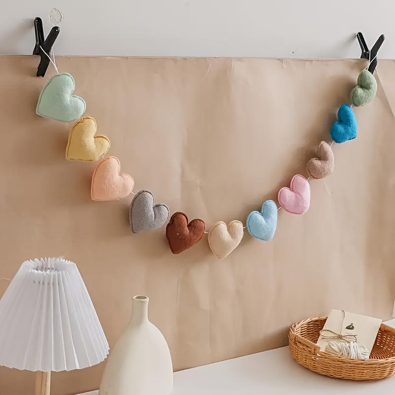 11pcs Heart Room Decor, Colorful Rope Hearts Shaped Hanging Decor, Home Decor, Room Decor, Wall Decor, Bohemian Style