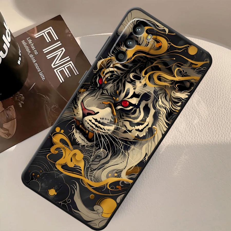 Phone Cover Case for Motorola Moto G52 G53 G30 G51 G73 G50 G71 Edge 20 Pro 30 Lite G22 Edge40 G60s G32 Cool Tiger Lion