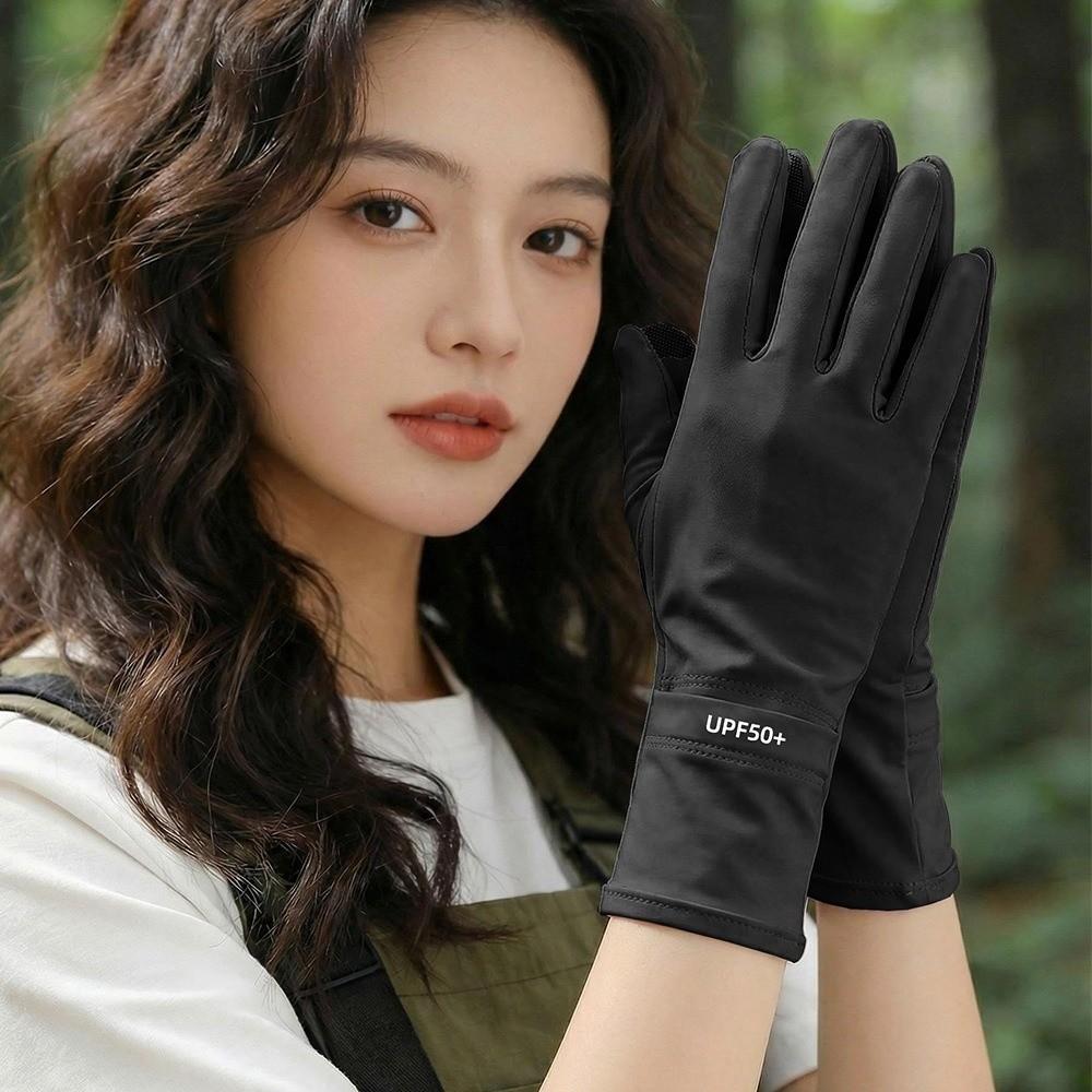 UV Protection Driving Gloves Ice Feeling Cycling Gloves Summer Sunscreen Gloves чёрный