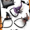 Halloweenowe Opaski z Czapką Czarownicy z Detalami Czapki i Czaszki Modne Opaski Magiczna Dekoracja Imprezowa