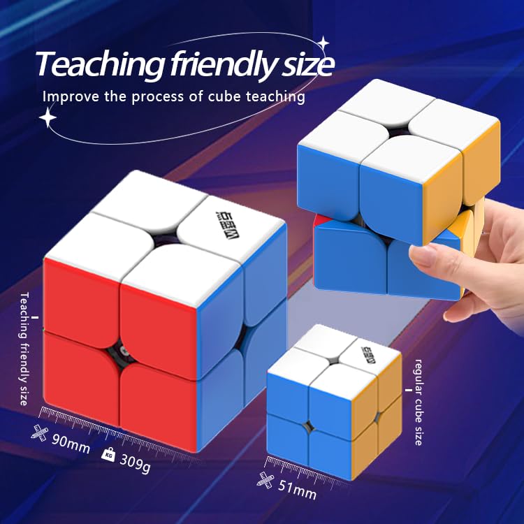 Kancharo Diansheng 9cm Magnetic 2x2 Cube [Pouch Included/Authentic] 2x2x2 Cube with Magnets, Stickerless