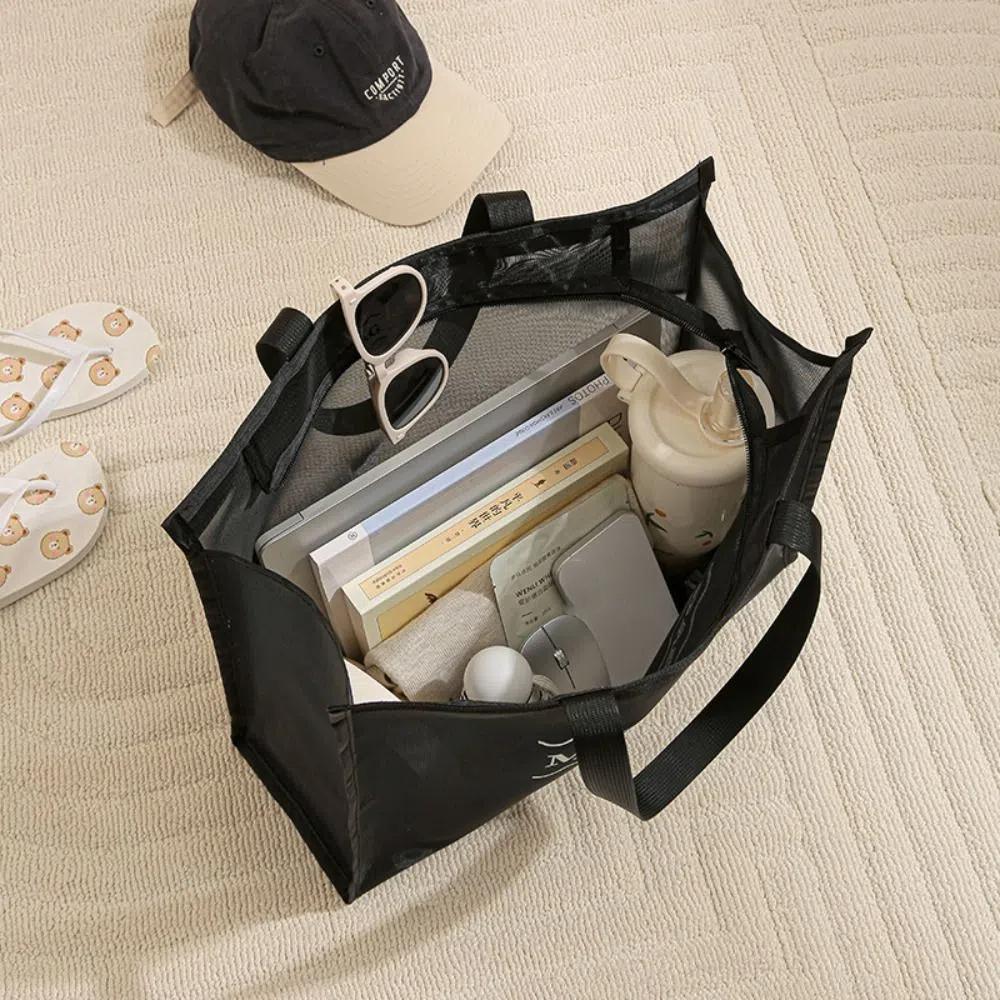 Große Kapazität Leere Tragetasche Netz Kosmetiktasche Tragbar Make-up Waschbeutel Handtasche