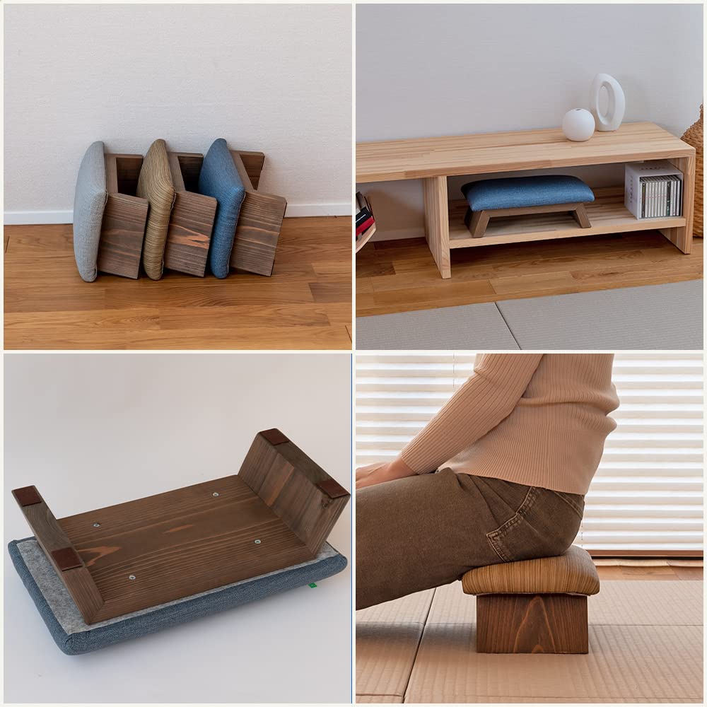 Kohin Japanese-Made "Gentna" Floor Chair, Gray, 14.5cm Height, Ships Fully Assembled, No Backrest, Ideal for Sitting Directly On Tatami or Flooring