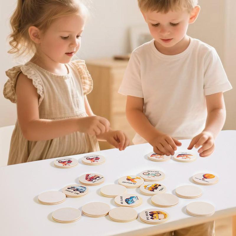 Wooden Dinosaur Memory Matching Game For Kids Educational Brain Training Toys