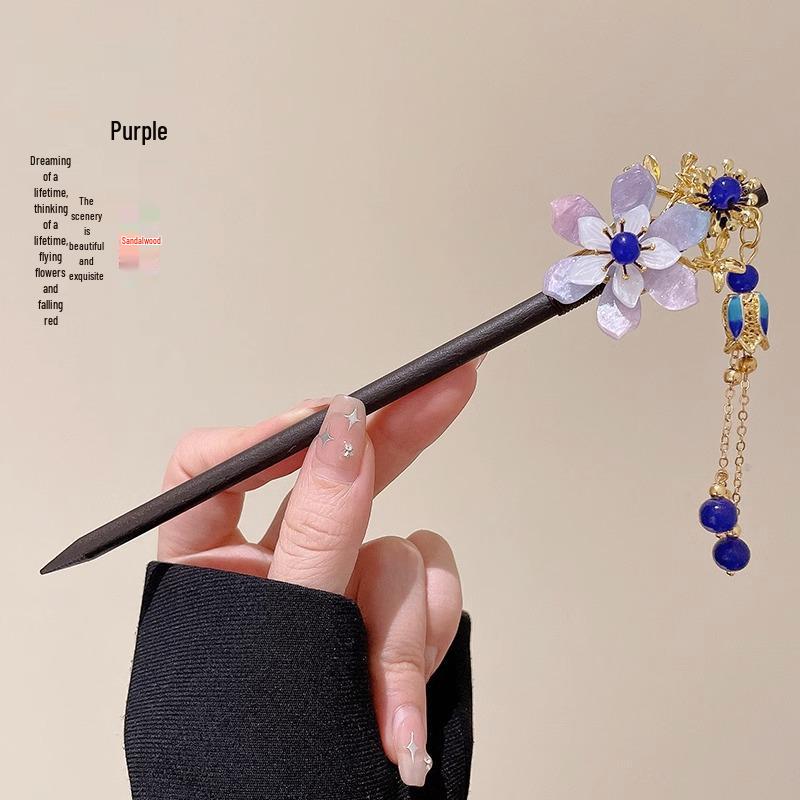 Vintage Tassel Alloy Wooden Hairpin for Women - Elegant Retro Updo Accessory