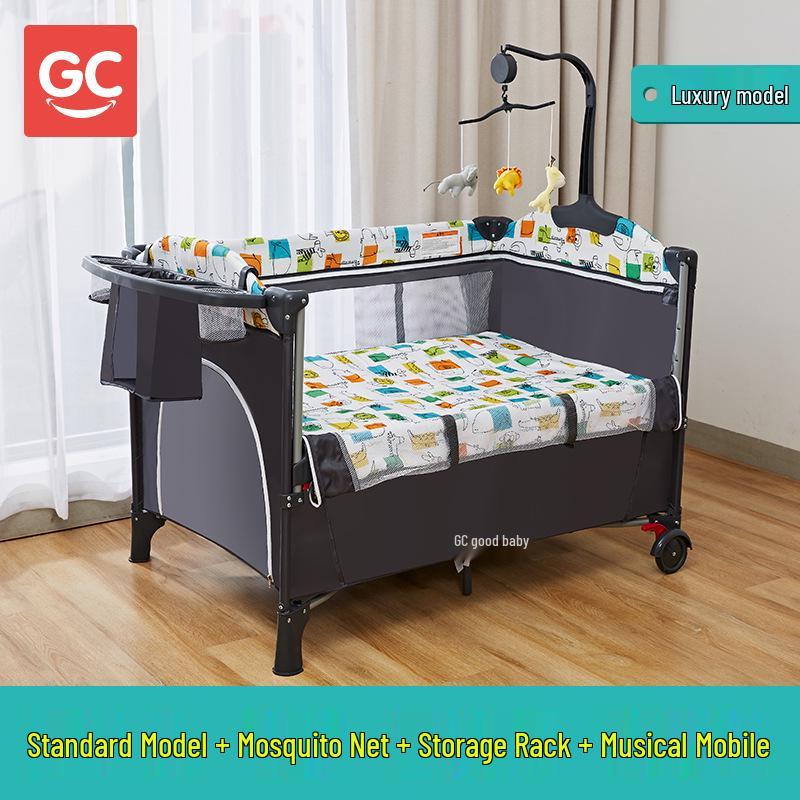 Portable Foldable Baby Bed and Rocker - Newborn Movable Splicing Bedside Crib