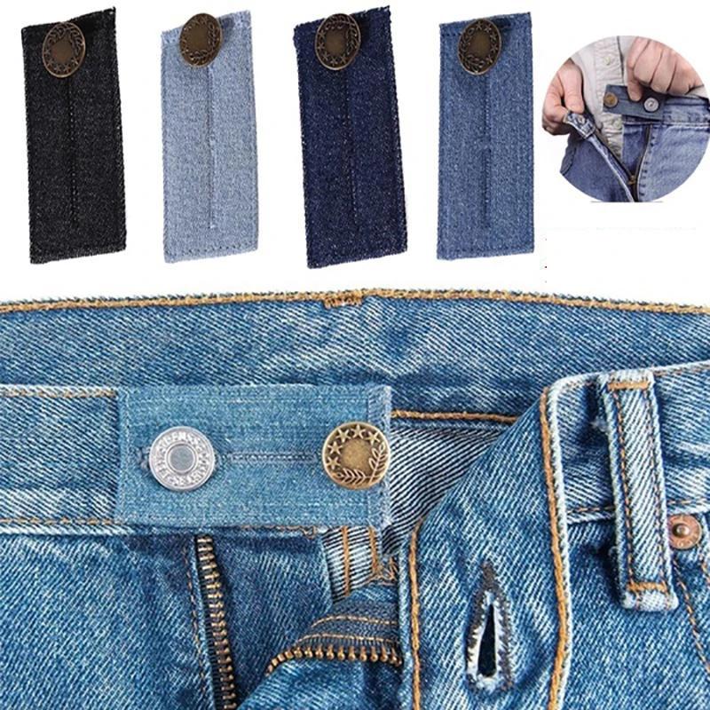 Multi Use Pants Extenders Elastic Extended Buttons Adjustable DIY Denim Clothes  Fastener Jeans Waist Clothes Extension Snap