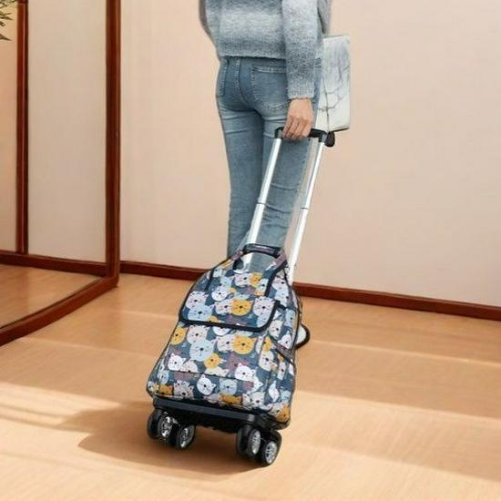 Lightweight Foldable Travel Bag with Spinner Wheels and Pull Handle for Men and Women