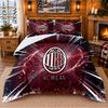 Printed 3Pcs Bedding Set AC Milan Pattern Bed Sheet Pillowcase For Bedroom Decor