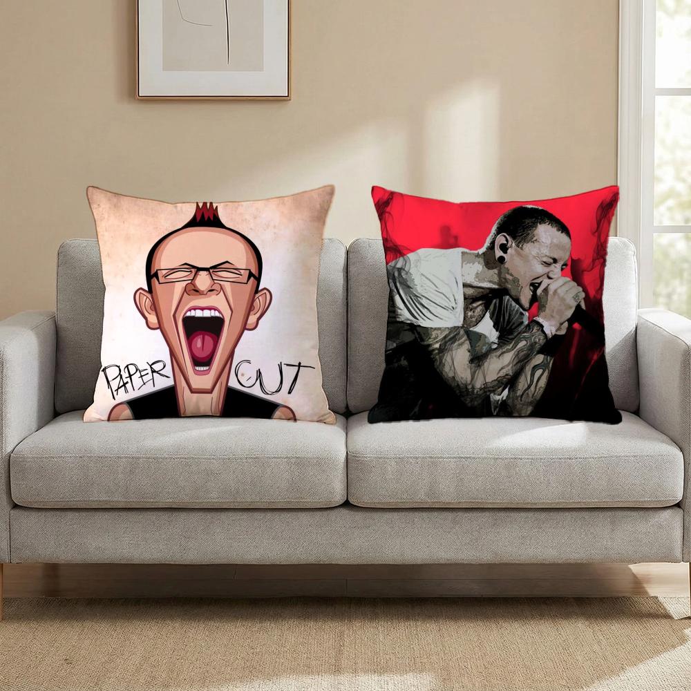 C-Chester B-Bennington Cushion Cover Multi-Scene Pillow Cover for Home & Car - Reversible, Soft & Durable for Daily Use