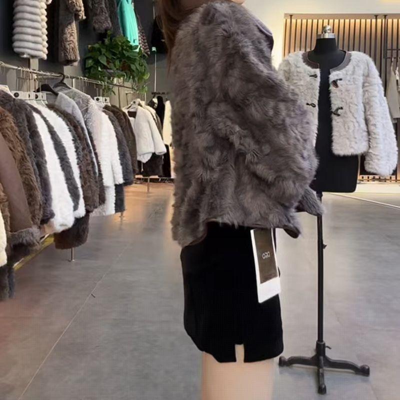 Winter new leather jacket fur jacket women wear lapel fur integrated leather jacket imitation mink velvet jacket
