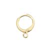 18k Gold Round Ear Clip with Hanging Loop Clasp - European Style DIY Earring Accessories