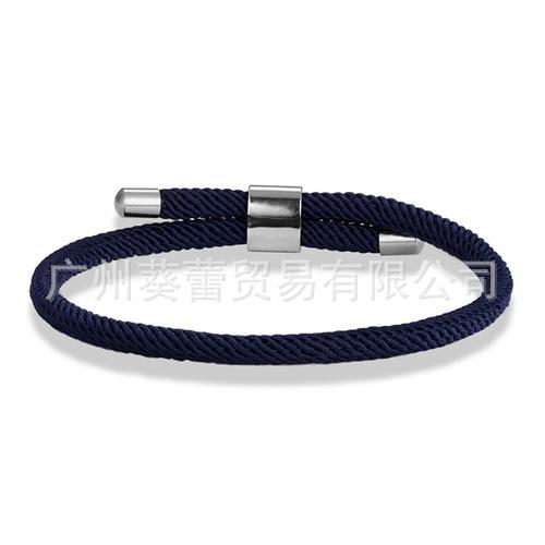 Adjustable Multi-Color Milan Rope Stainless Steel Bracelet, Male And Female Couples Red Hand Rope