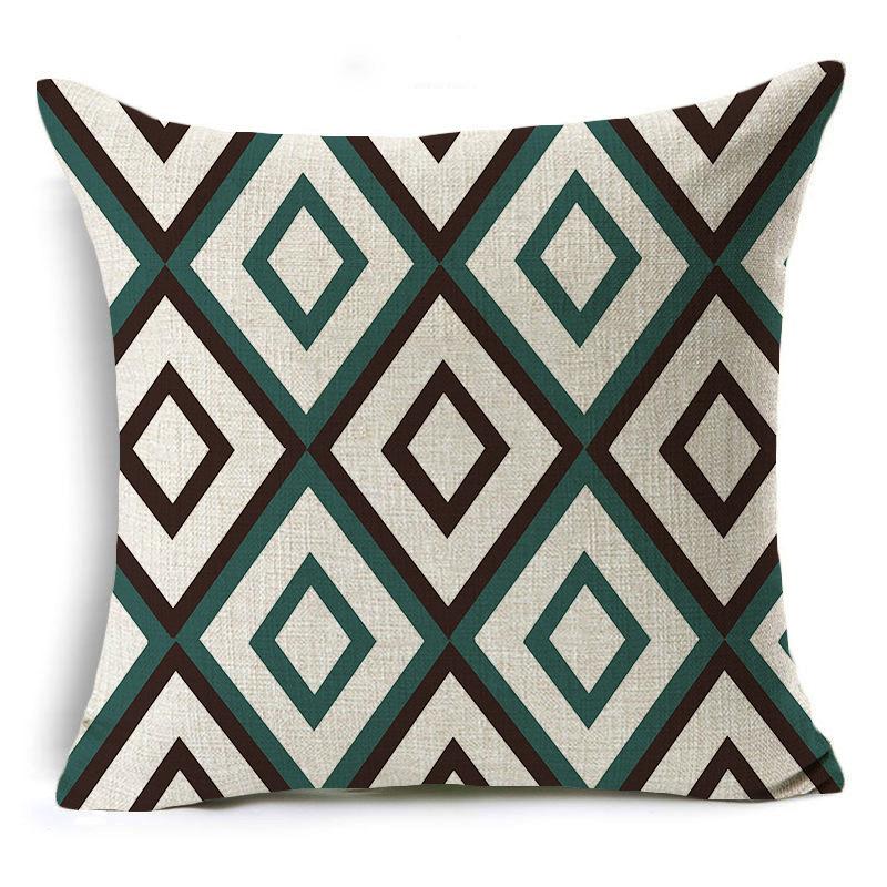 Geometric Cushion Cover Creative Simple Office Linen Pillow Case Modern Style Waist
