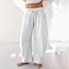 Women's Barrel Leg Sweatpant Drawstring Elastic Waisted Wide Leg Pants Casual Cotton Palazzo Trousers With Pockets