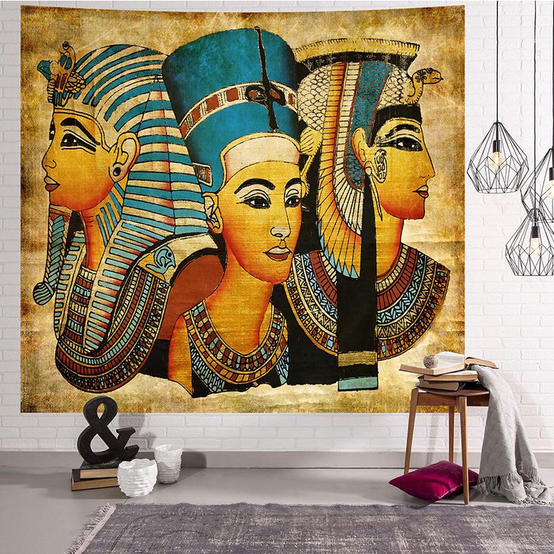 Oude cultuur print hippie geel oud Egyptisch wandtapijt wandhanger Egyptisch wandtapijt wandbekleding huisdecoratie vintage