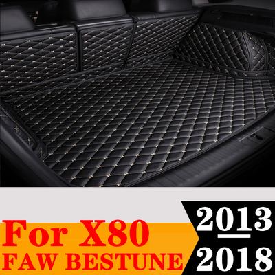 Sinjayer Waterproof Highly Covered Car Trunk Mat Tail Boot Pad Carpet Cover High Side Cargo Liner For FAW BESTUNE X80