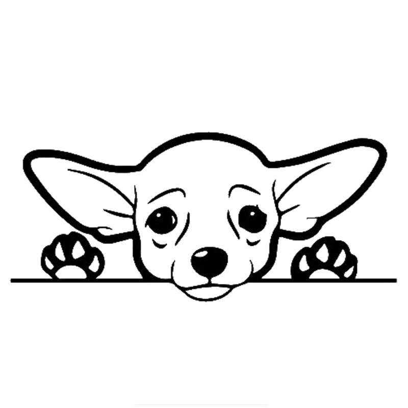 Lykx Cute Chihuahua Dog Car Sticker Exterior Accessories Vinyl Decals for Trucks Vans SUV Windows Walls Cups Laptops