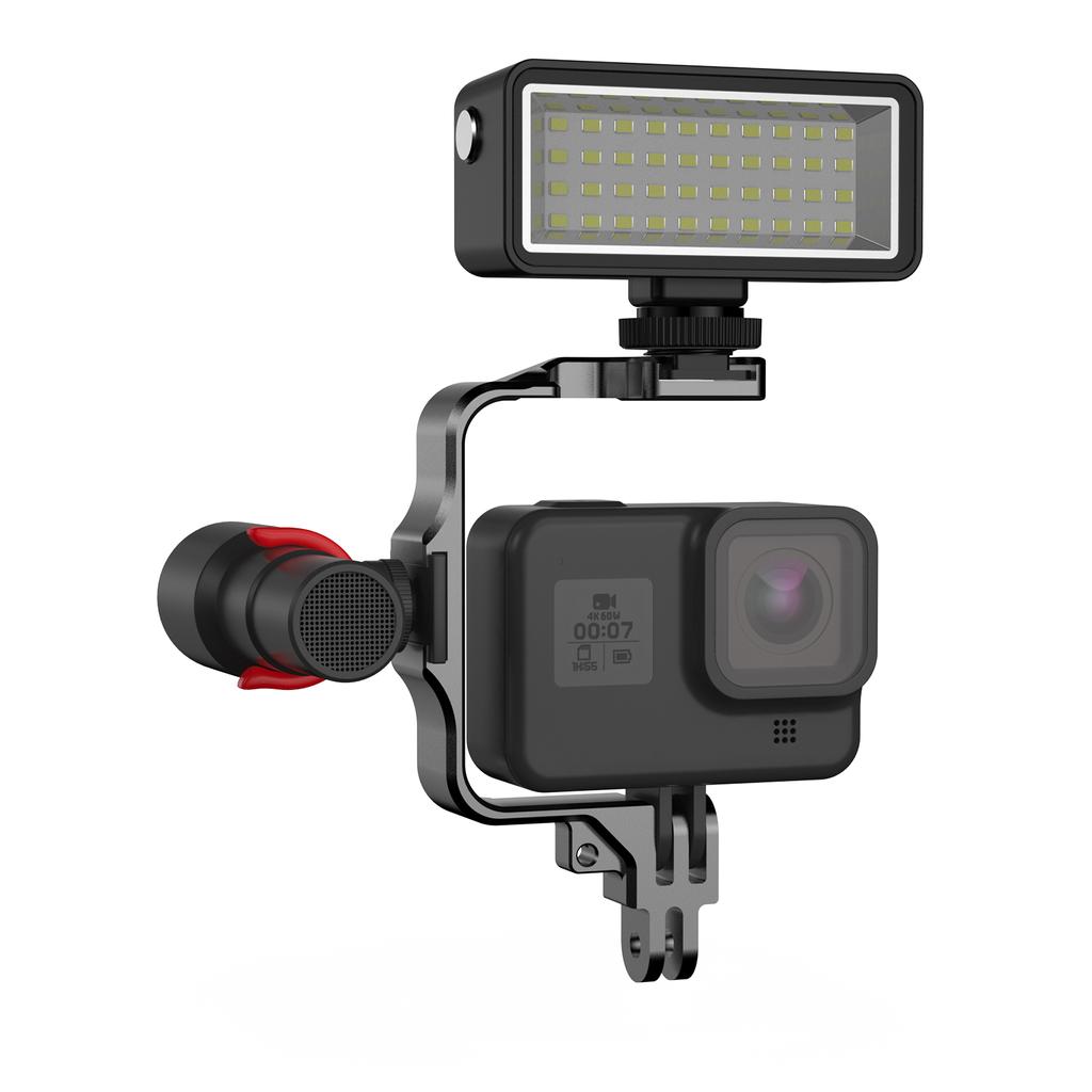 Für GoPro Hero 12 11 Wasserdichte LED-Leuchten Tauch-Fülllicht Aluminiumhalterung Für GoPro Hero11/10/9/8, DJI SJCAM AKASO YI Kamera