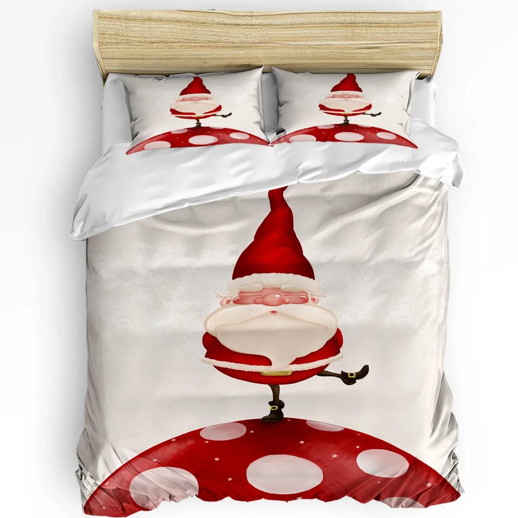 Christmas Winter Snowman Season Pine Trees Bedding Set 3pcs Duvet Cover Pillowcase Quilt Cover Double Bed Set Home Textile