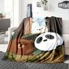 Forest Friends Bears And Panda In A Treehouse Cozy Personalized Blanket Customize Text Soft Cozy Perfect For Sofa Couch Office Bed Picnics All Season