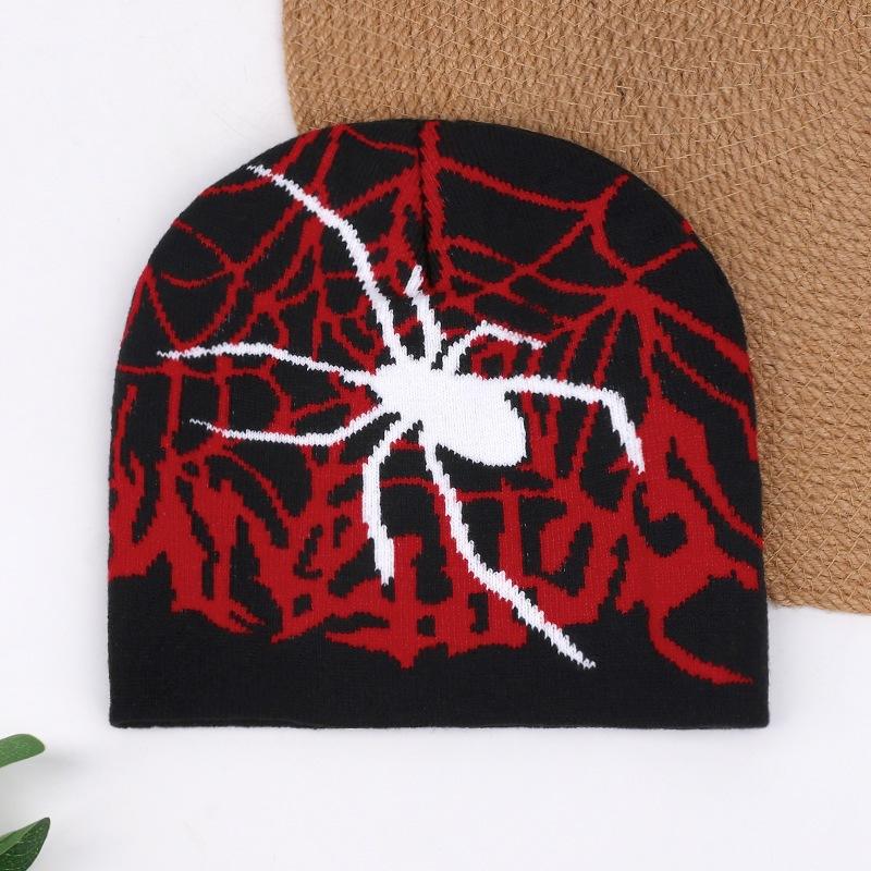Versatile wool hat adult spider web European, American autumn and winter cold warm cold hat jacquard knitted hat