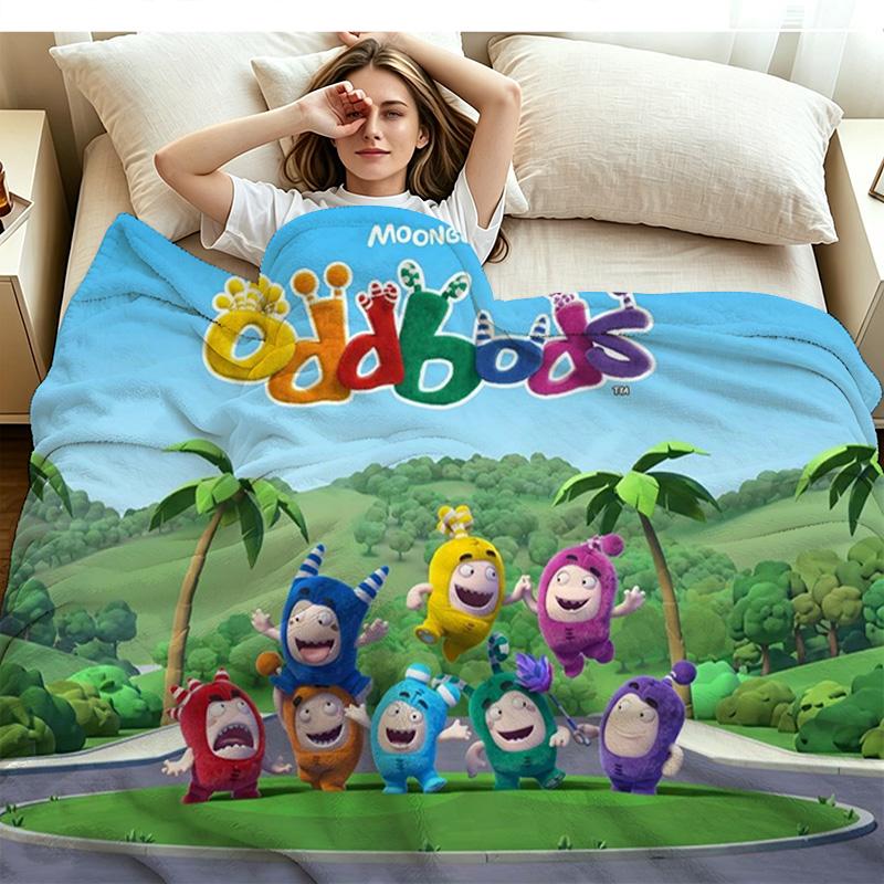 Oddbods Flanelldecke mit Aufdruck Hohe Qualität Warm Gemütlich Decke für Alle Jahreszeiten Perfekt für Geschenke Heimdekoration