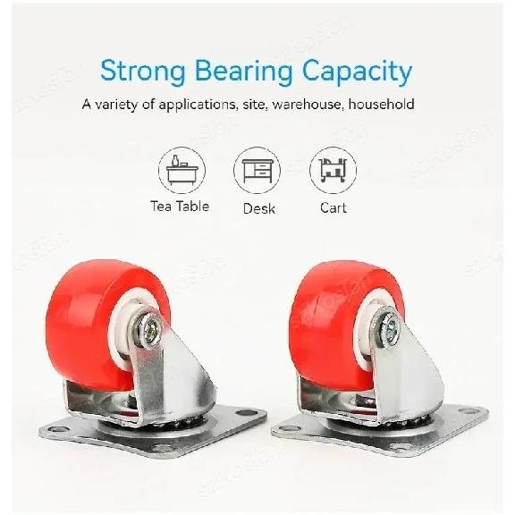 4Pcs Universal Caster Wheel Heavy Duty Swivel Caster Capacity Wear Resistant PVC Industrial Castor Wheel Furniture Wheels Caster