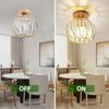 Modern Mini Ceiling Light  European Style E27 Iron Semi Flush Mount for Home Gold Luxury Crystal Ceiling Lamp