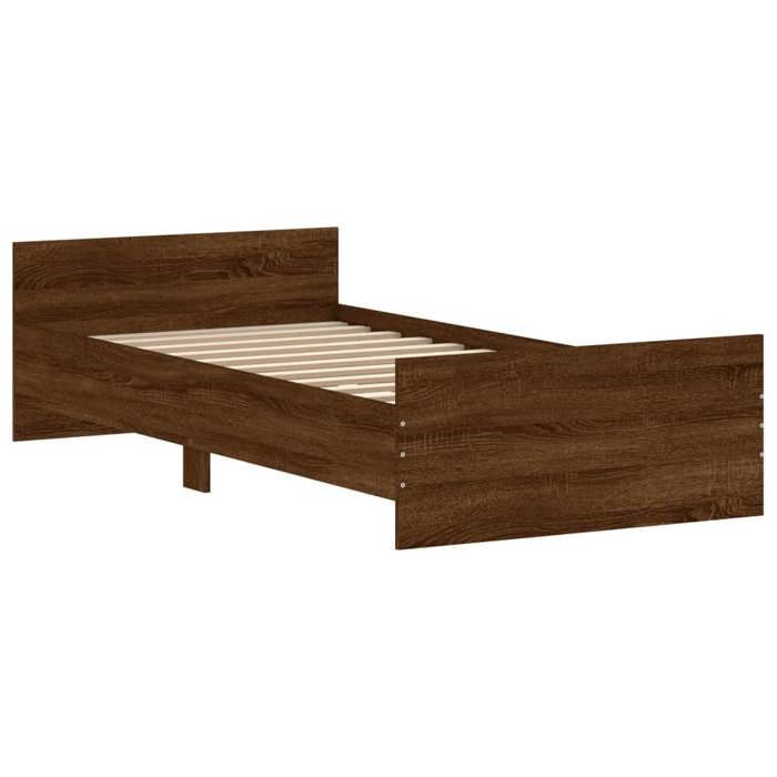 VidaXL Bed Frames Brown Oak 90x190 Cm Engineered Wood 835945