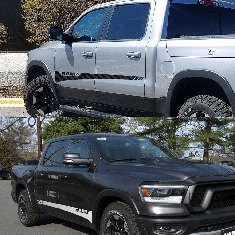 Pickup Door Side Skirt Stickers For Dodge RAM 1500 2500 Rebel Truck Graphics Decal Car Custom Vinyl Decor Decal Auto Accessories