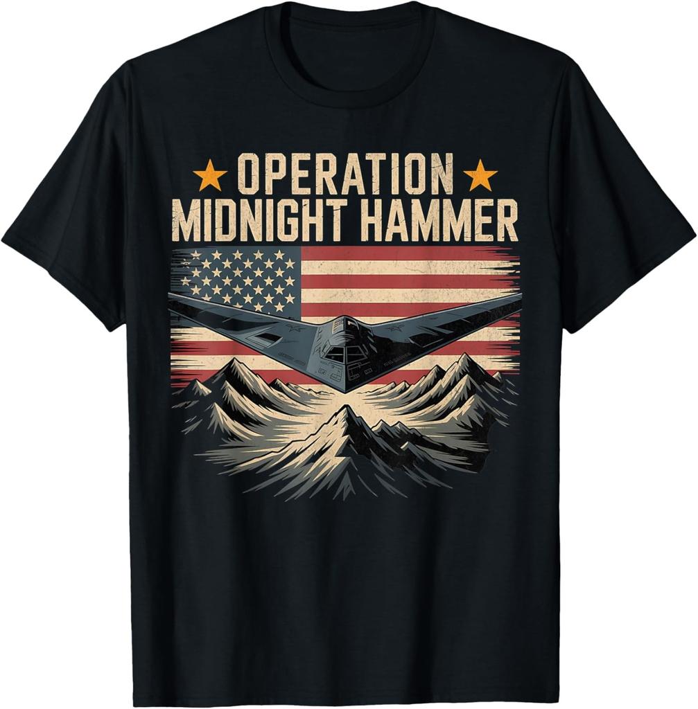 Retro Operation Midnight Hammer Jet with USA Flag Unisex T-Shirt