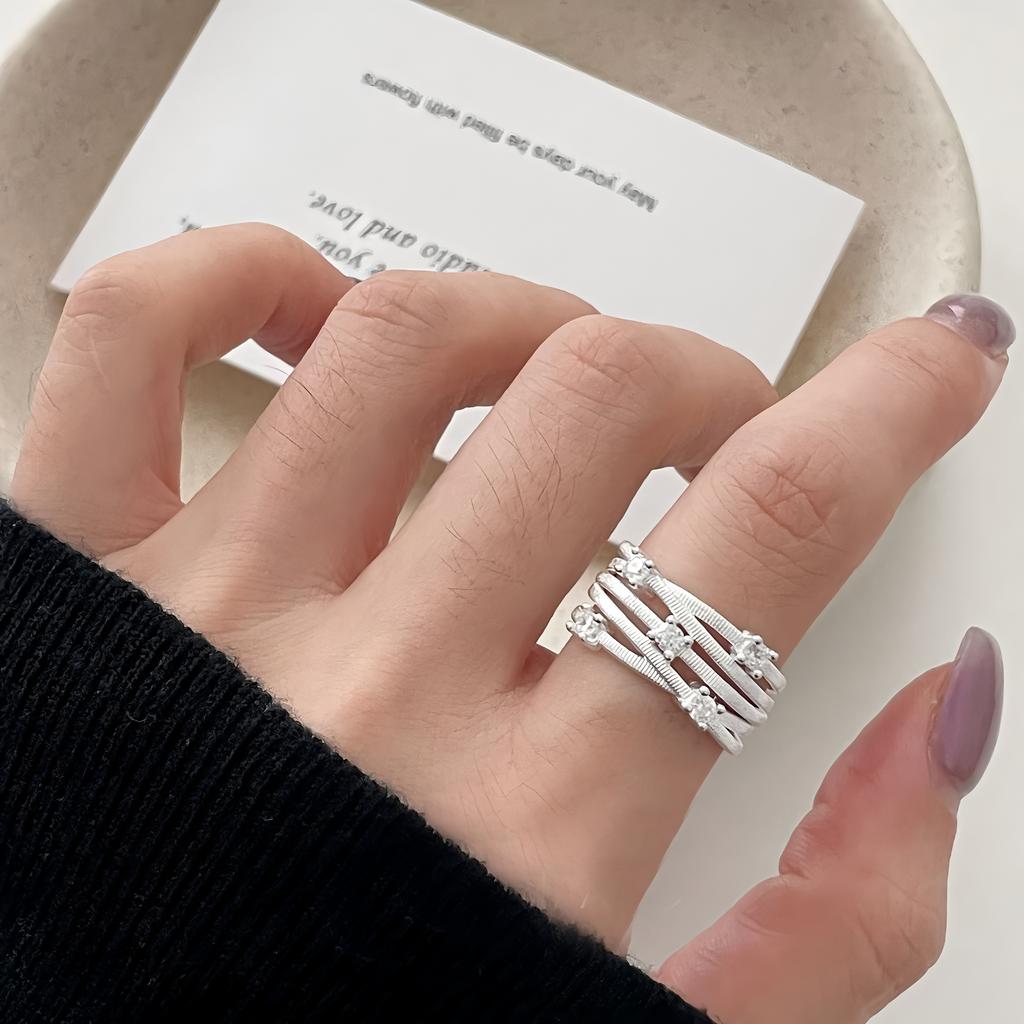 PANJBJ 925 Sterling Silver Multicolour Zircon Ring for Women Girl Fashion Sweet Versatile Jewelry Birthday Gift Dropshipping