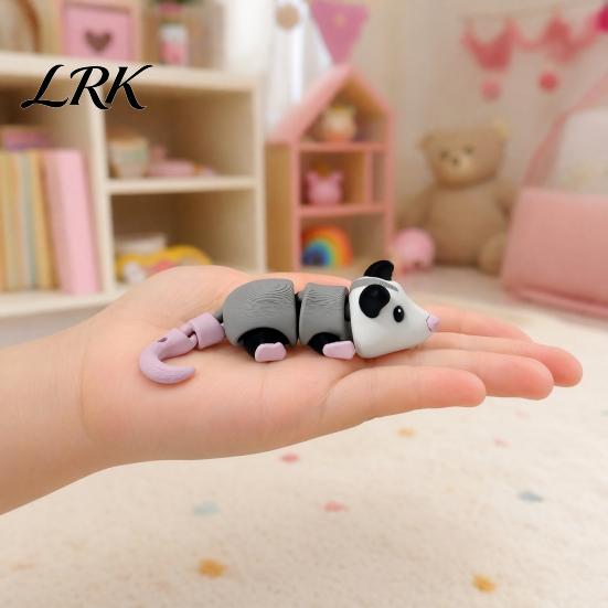 Tischtier-Dekoration Gelenkiger Opossum Fidget Toy, 3D-gedruckte Figur mit beweglichen Gelenken, Anatomisches Modell für Kinder Niedliches Opossum Stressabbau
